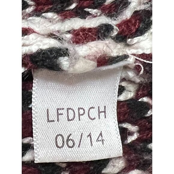 Vintage Aztec Knit Hooded Cardigan Open Front Sweater With Fringe Trim Boho Styl - Picture 11 of 11